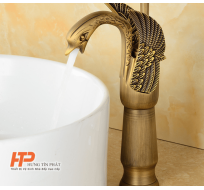 Vòi lavabo mạ Vàng thiên nga HTP 614