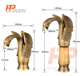 Vòi lavabo mạ Vàng thiên nga HTP 614
